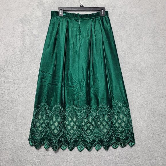 Vintage Cloak of‎ Many Colors Liberty Lucrezia Green Velvet Top & Skirt Size 12 - Picture 9 of 14